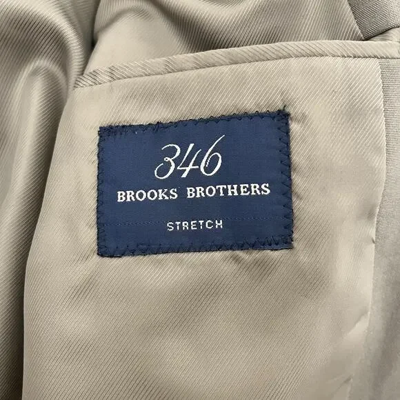 Brooks Brothers 346 Mens 44R Sport Coat Jacket Gray 3-Button Stretch Long Sleeve - Picture 6 of 13